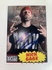 Nick Gage 1984 autografiado personalizado cambiador de juego de cartas lucha libre A-525 - Imagen 1 de 2
