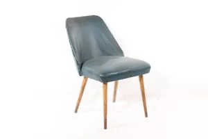 alter Sessel Kult Retro Clubsessel Loungesessel Stuhl Leder Blau - Bild 1 von 12