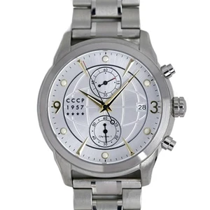 CCCP Sputnik-1 Chronograph Herrenuhr Edelstahl silbernes Zifferblatt CP-7002-09 - Bild 1 von 10