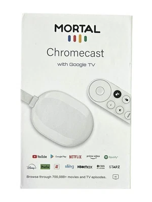 Mortal Chromecast mit Google TV und HD-Sprachfernbedienung u. USB Anschluss Weiß - Bild 1 von 4