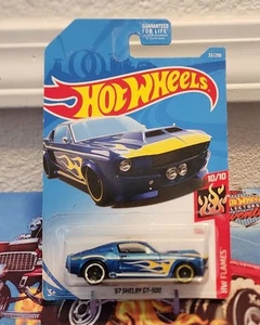 Hot Wheels HW Flames 67 Shelby GT-500 10/10 azul 2018 33/250 - Imagen 1 de 3