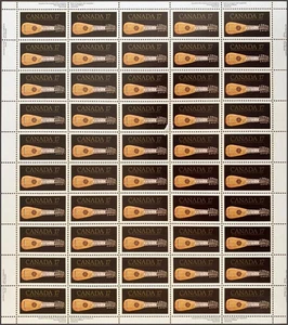 Canada Stamp Sheet - 1981 17c "LOOK OF MUSIC" EXHIBITION INSCRIPTION Pane of 50 - Picture 1 of 1