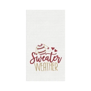 Fall "Sweater Weather" 100% Cotton Flour Sack Kitchen Dishtowel - Picture 1 of 4