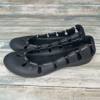 Zapatos Crocs Springi Ballet Pisos Mujer Talla 7 Negros Sin Cordones Foto 1 de 4