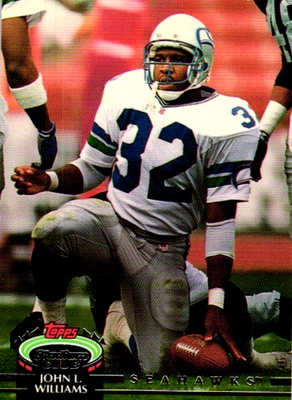 John L. Williams Seahawks 1992 Stadium Club Topps Football #213 - Image 1 of 2
