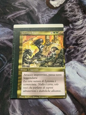 Legends Italian MTG Livonya Silone NFC miscut white back test print Make ready  - Image 1 of 2