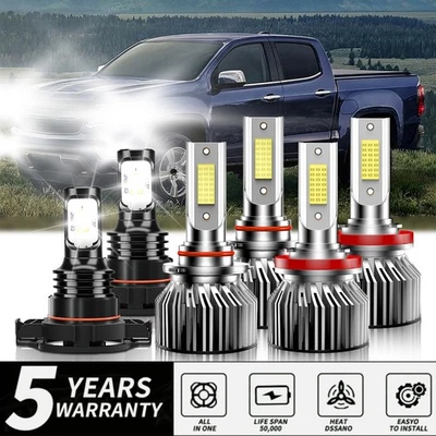 For Chevrolet Colorado 2015-2022 LED Headlight + Fog Light Bulbs Combo 6000K - Image 1 of 4