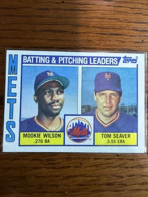 1984 Topps Team Checklist Tom Seaver, Mookie Wilson #246 New York Mets Unmarked - Image 1 of 2