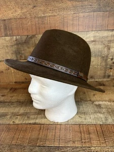 Scala Mens Outback Hat Four Seasons Crushable Felt 100% Wool Brown Size X-Large - Picture 1 of 8