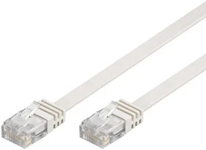 3x CAT 5e Netzwerkkabel Flachkabel; CAT FLAT 5-2000 U/UTP WEISS 20m PL - Bild 1 von 3