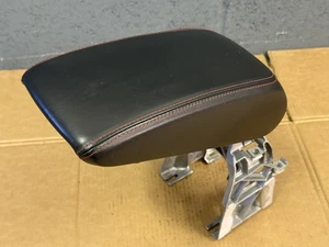 2015-2020 AUDI A3 RS3 8V ARMREST FRONT MIDDLE STORAGE BLACK LEATHER RED STICH - Picture 1 of 8