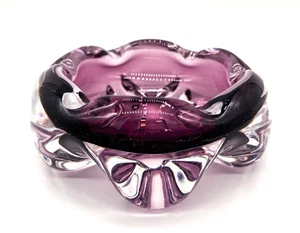 Mid-Century Signed Åfors Bosse Lila Purple Sommerso Scandinavian Art Glass Bowl - Picture 1 of 13