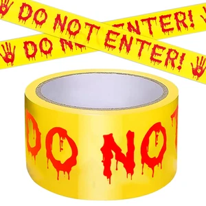 Decorazione Halloween Nastro Avvertenza,Non Entrare Giallo Spaventoso Nastro Avvertenza Rotolo 4 - Foto 1 di 8