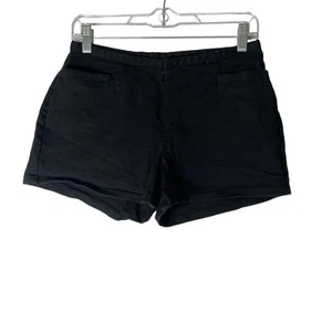 Xhilaration Chino Shorts Women Sz 7 Black 2.5 Inseam Mid Rise Casual Pockets - Picture 1 of 9
