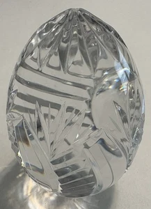 Vintage Led Crystal Etched Egg Paperweight - Picture 1 of 8