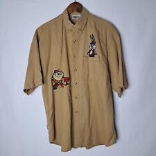Vintage Acme Clothing Shirt Mens Large Brown Button Down S/S Looney Tunes 1991