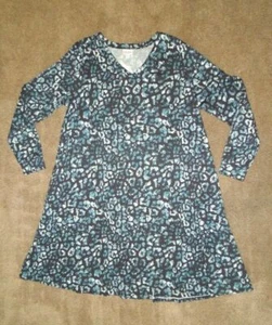 LuLaRoe Emily Med 2XL or 3XL Marbled Blue BLACK Leopard Animal ~ Unicorn ~ Dress - Picture 1 of 4