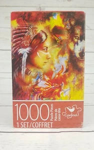 1000 Piece Cardinal Jigsaw Puzzle Sealed 14in x 22in Indian Wolf Sealed Box Rare - Picture 1 of 6