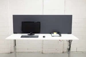 Desk Partition Office Furniture Workstation Divider Black Clamp Brackets 1800mm - Picture 1 of 1