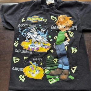 Vintage Black Digimon Youth Child's M T-Shirt 1999 - Picture 1 of 6