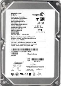 Hard Drive Dell 05H644 5H644 ST380013AS 80GB 7200RPM 8MB Cache SATA 3.5" Inch - Picture 1 of 3