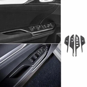 Carbon Fiber Window Lift Panel Switch Cover Trim For Honda Civic 10th 2016-2021 - Picture 1 of 12