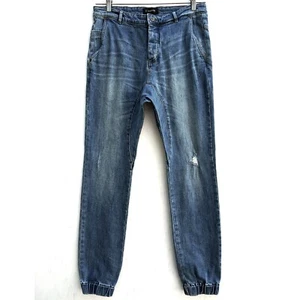 Zanerobe Slingshot Denimo 32x30 Jogger Drop Crotch Button Fly Distressed Stretch - Picture 1 of 8