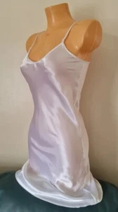 Ladies BHS white Faux silk Satin Nightdress Short Chemise Nightwear UK 8 New - Picture 1 of 8