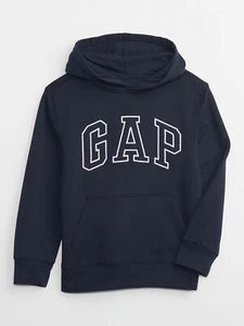 GAP Factory Kids Cozy Blue Cotton Fleece Logo Pullover Hoodie, Style 346068-00-1 - Picture 1 of 1