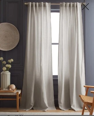 NWT! Quince Linen Cloud Filtering Curtains, 48" x 96"- 2 Panels. (A25) - Image 1 of 4