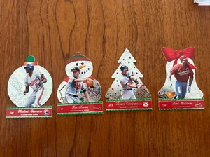 Lot Of 4 2001 Pacific Christmas Die-cut McGwire Guerrero Garciaparra Glavine - Picture 1 of 2