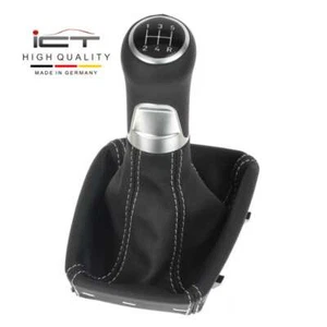 ICT leather gear shift knob boot for Seat Exeo Typ 3R silver stitches B61 - Picture 1 of 6