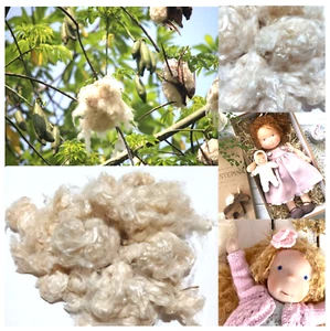Natural Kapok 100% original Cotton Fiber Pillow Filler Organic White Silk 4 Oz - Picture 1 of 24