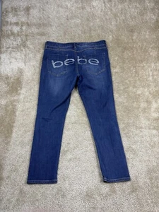 Bebe Heartbreaker Ankle Length Skinny Rhinestone Logo Size 32 (36” Waist) B143 - Picture 1 of 16