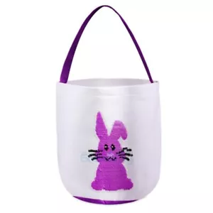 Easter Bag Bunny Ear Basket, Dual Layer Canvas Bag for Easter Egg Hunt Basket - Picture 1 of 12