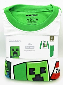 Newest New Boys Minecraft 2 piece Flannel Pajamas Sleepwear Set Size 14/16 - Picture 1 of 4