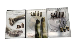 SAW Horror Movies Halloween DVD Collection Parts 1-2-3 Widescreen See Pictures - Imagen 1 de 5