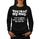 Wellcoda Read My Mug Womens Sweatshirt, Introvert Casual Pullover Jumper