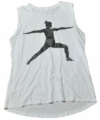 Camiseta sin mangas Lucy Activewear para mujer talla pequeña S blanca sin mangas mezcla de algodón Foto 1 de 4