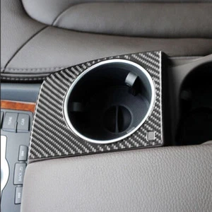 Cubierta de ajuste para portavasos de agua central de fibra de carbono RHD para Audi Q7 2007-2015 - Imagen 1 de 5