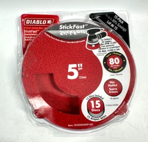 DIABLO 5 in. Papel de lija PSA de grano 80 sin orificios (paquete de 15) - Imagen 1 de 6