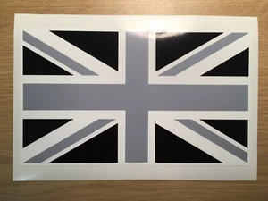 UK GB Union Jack Flag Vinyl Sticker Decal For your Car Black/Grey Exterior Grade - Picture 1 of 2