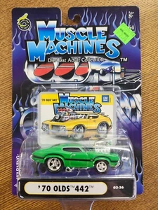 2004 Muscle Machines #03-36 1970 Olds 442 in green - Picture 1 of 3