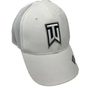 NEW! NIKE 2014 [S/M] Men's "TW" Tiger Woods FLEXFIT Golf Cap-White 726287-100 - Picture 1 of 2