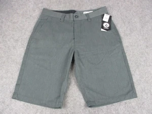 Volcom Shorts Mens 30 Gray Chino Flat Front Skateboarding Outdoors 13" - Picture 1 of 15