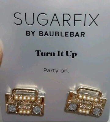 NUEVO SUGARFIX DE BAUBLEBAR "Turn it Up" ¡Fiesta encendido! Pendientes Boom Box Sin Níquel  Foto 1 de 2