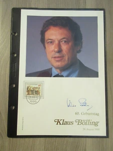 Tarjeta de autógrafo original firmada por Klaus Bölling edición limitada - Imagen 1 de 2