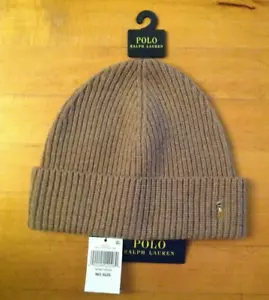 Polo Ralph Lauren hellbraun/Kamelwolle Beanie Manschette Mütze Einheitsgröße - Bild 1 von 10