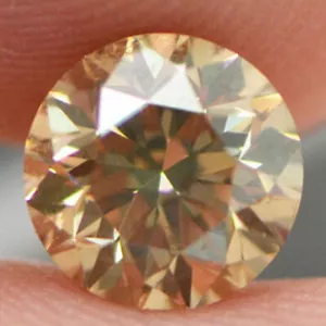 Brauner Diamant runder Schliff natürliche ausgefallene Farbe VS2 echte verbesserte 6,71 mm 1,28 Karat - Bild 1 von 9