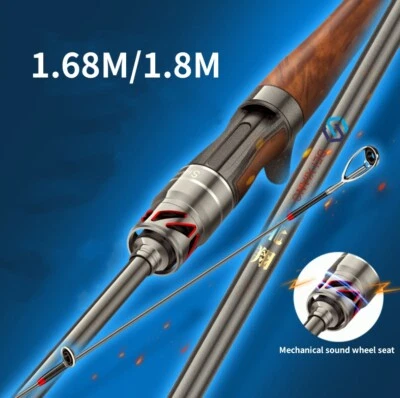 1.68M/1.8M Lure Carbon Fiber Fishing Rod Ultra Light Spinning Casting Rods Pole - Image 1 of 4